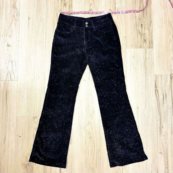 EUC vintage y2k Union Bay black corduroy pants silver glitter throughout sz 3 - Picture 5 of 15